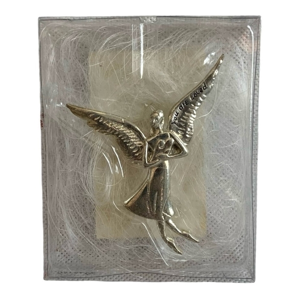 Rare Vintage Seasons Cannon Fall Serenity Angel Ornament You’re Loved Pin Brooch - Picture 5 of 6